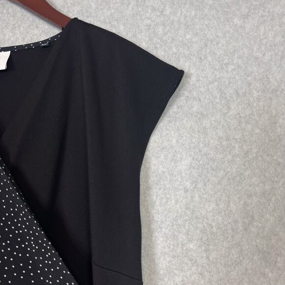 Cabi Black Disco Micro Polka Dot Long Wrap Dress Size Medium Style# 5609 - Picture 6 of 10